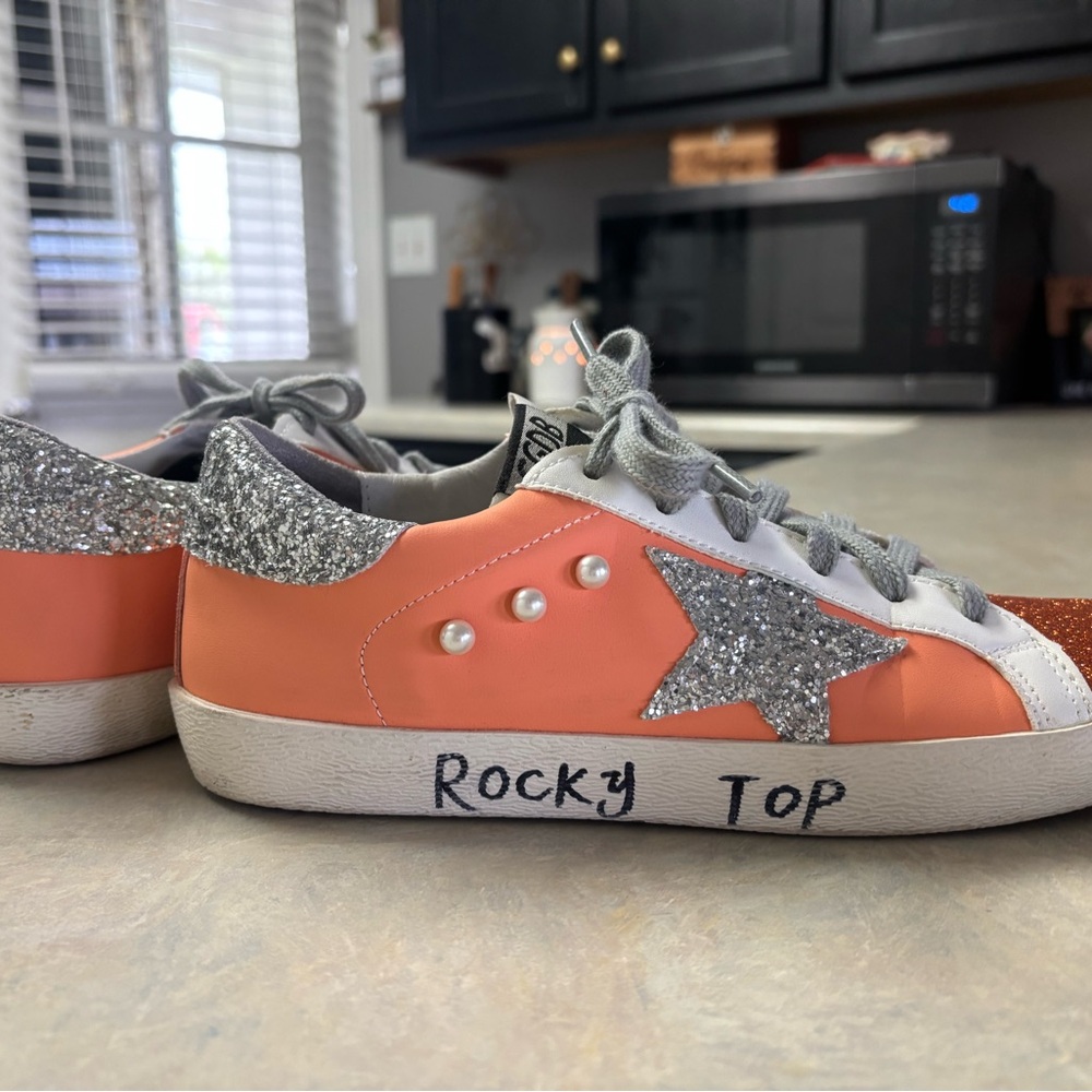 UT VOLS Glitter Star Sneakers with Silver Accents